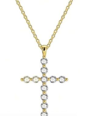Gold Cross Necklace Q790